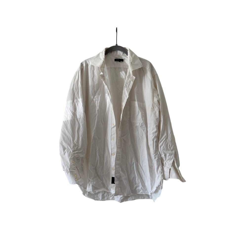 Burberry London White Cotton Button Down Shirt Mens 16.5 34 Made in USA Vintage
